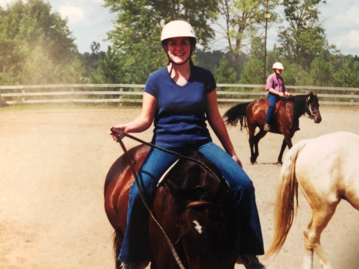 Annie Nelson rides her schooling horse, Zippity Do Dah.